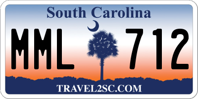 SC license plate MML712