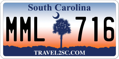 SC license plate MML716