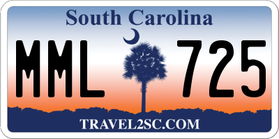 SC license plate MML725