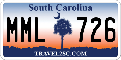 SC license plate MML726
