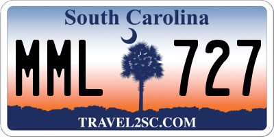 SC license plate MML727
