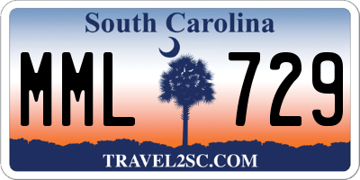 SC license plate MML729