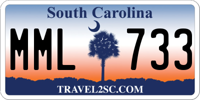 SC license plate MML733