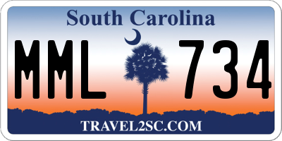 SC license plate MML734
