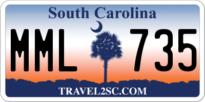 SC license plate MML735