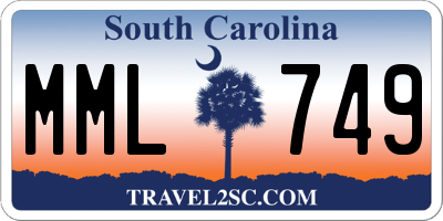 SC license plate MML749
