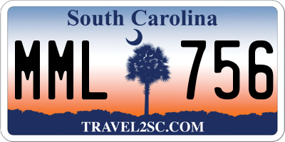 SC license plate MML756