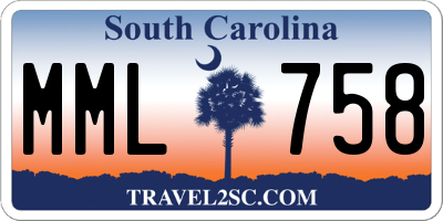 SC license plate MML758