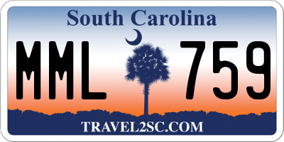 SC license plate MML759