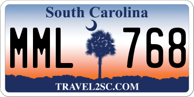 SC license plate MML768