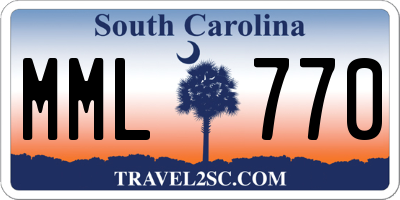 SC license plate MML770