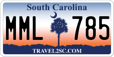 SC license plate MML785