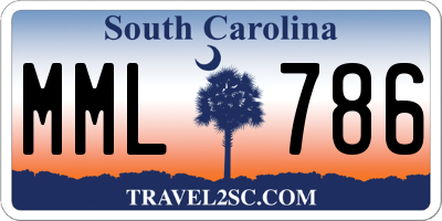 SC license plate MML786