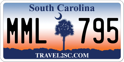 SC license plate MML795