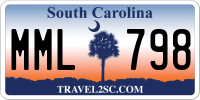 SC license plate MML798