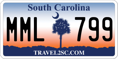 SC license plate MML799