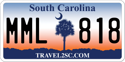 SC license plate MML818