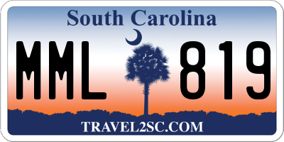 SC license plate MML819
