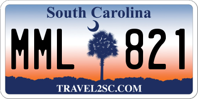 SC license plate MML821
