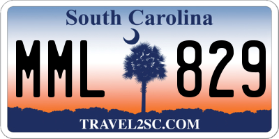 SC license plate MML829