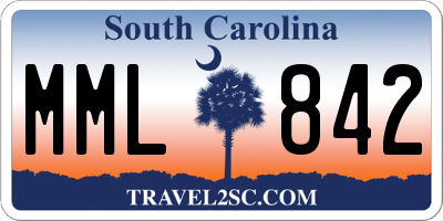 SC license plate MML842