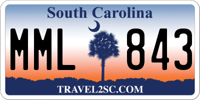 SC license plate MML843