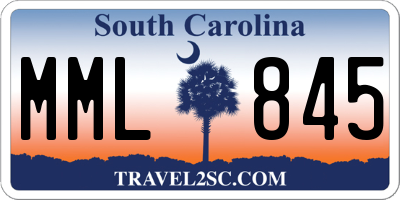 SC license plate MML845