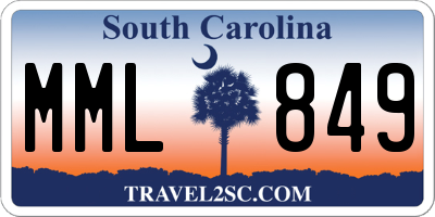 SC license plate MML849