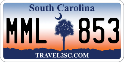SC license plate MML853