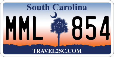 SC license plate MML854