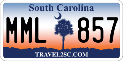 SC license plate MML857