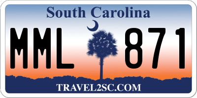 SC license plate MML871