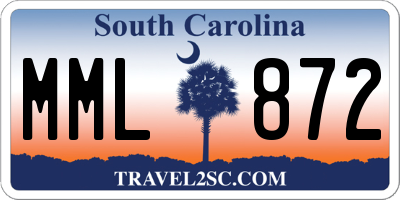 SC license plate MML872