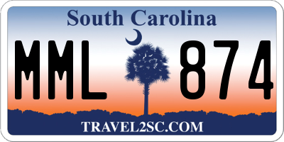 SC license plate MML874