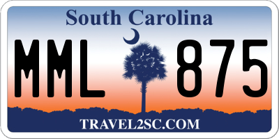 SC license plate MML875