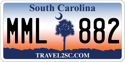 SC license plate MML882