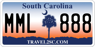 SC license plate MML888