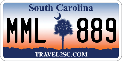 SC license plate MML889