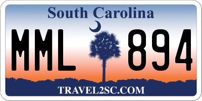 SC license plate MML894