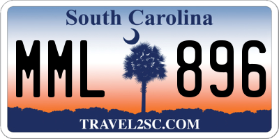SC license plate MML896