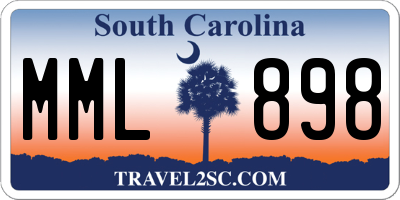 SC license plate MML898