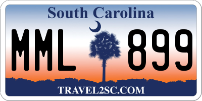 SC license plate MML899