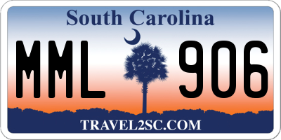 SC license plate MML906