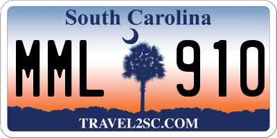 SC license plate MML910