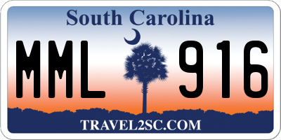 SC license plate MML916