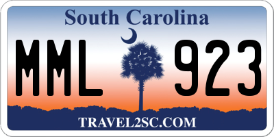 SC license plate MML923