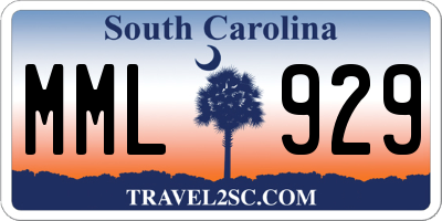 SC license plate MML929