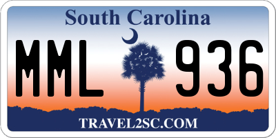 SC license plate MML936