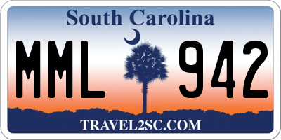SC license plate MML942