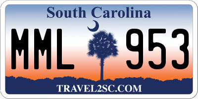 SC license plate MML953